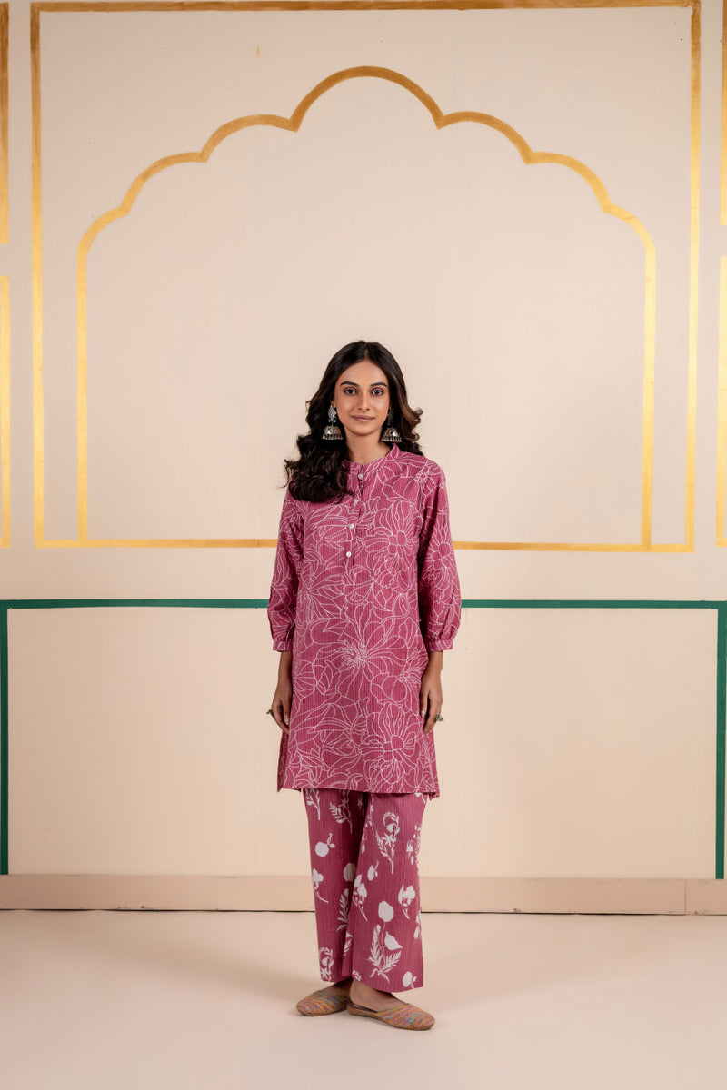 Cotton Co-ord Set for Women | Rose Dusk