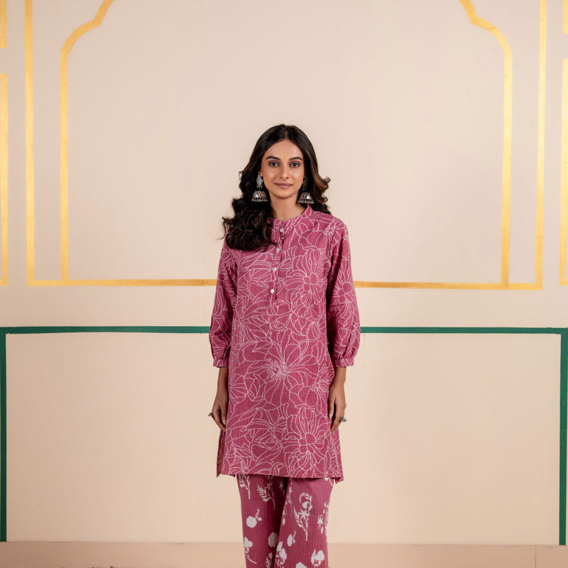 Cotton Co-ord Set for Women | Rose Dusk