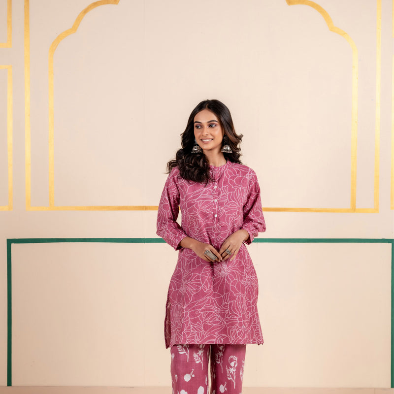 Cotton Co-ord Set for Women | Rose Dusk