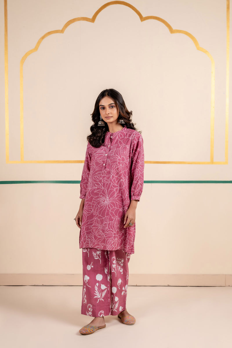 Cotton Co-ord Set for Women | Rose Dusk