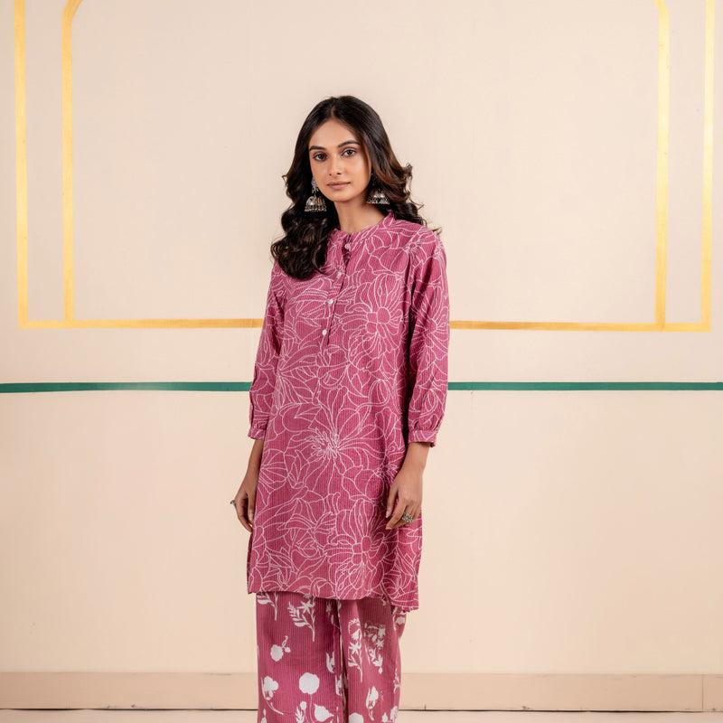 Cotton Co-ord Set for Women | Rose Dusk