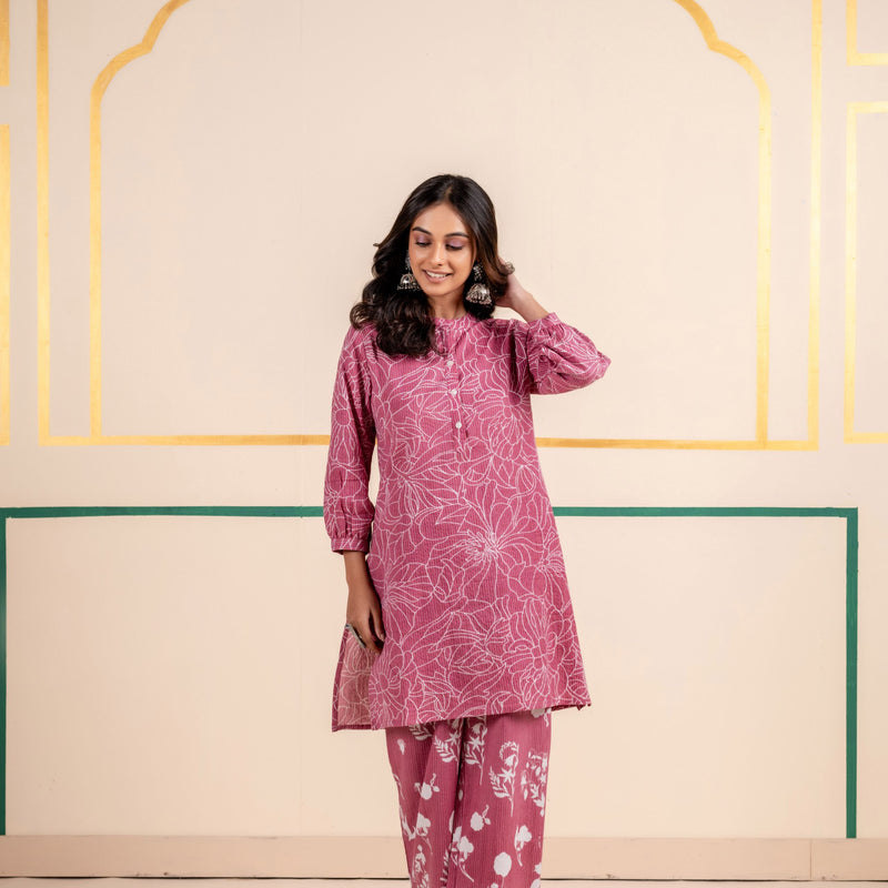 Cotton Co-ord Set for Women | Rose Dusk