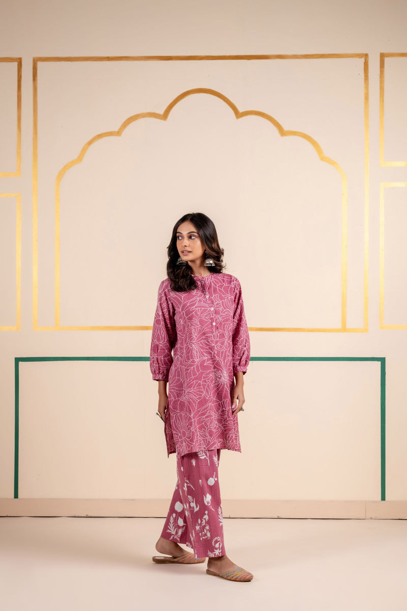 Cotton Co-ord Set for Women | Rose Dusk