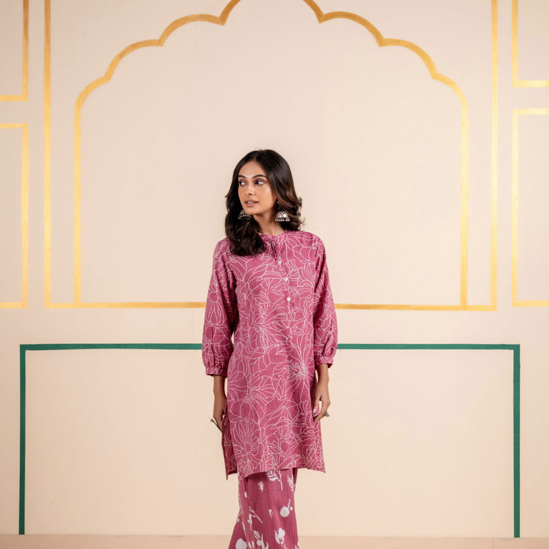 Cotton Co-ord Set for Women | Rose Dusk