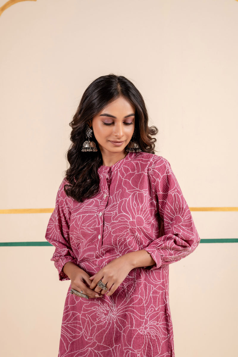 Cotton Co-ord Set for Women | Rose Dusk