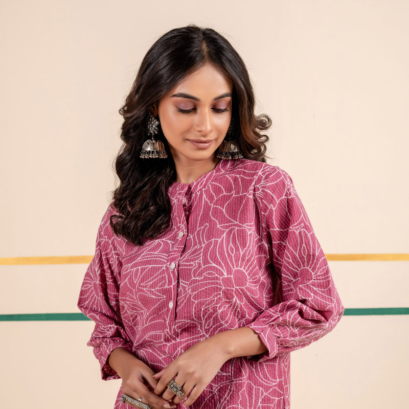 Cotton Co-ord Set for Women | Rose Dusk