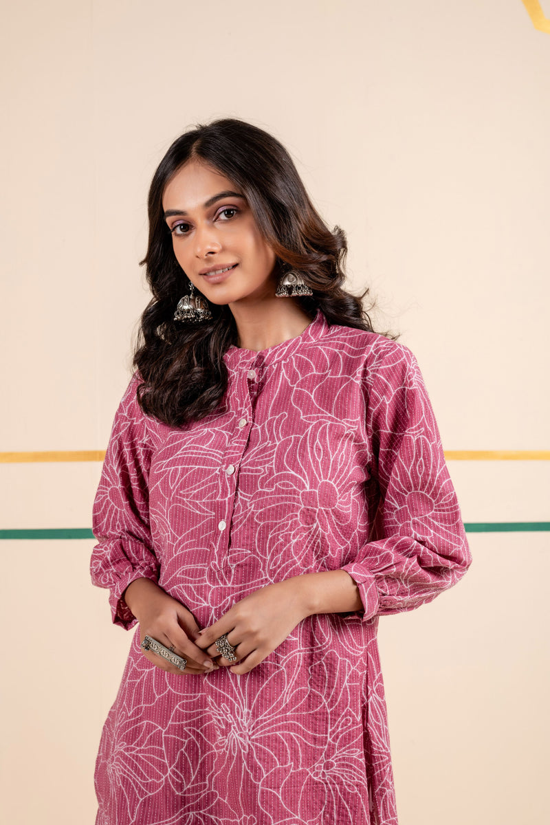 Cotton Co-ord Set for Women | Rose Dusk