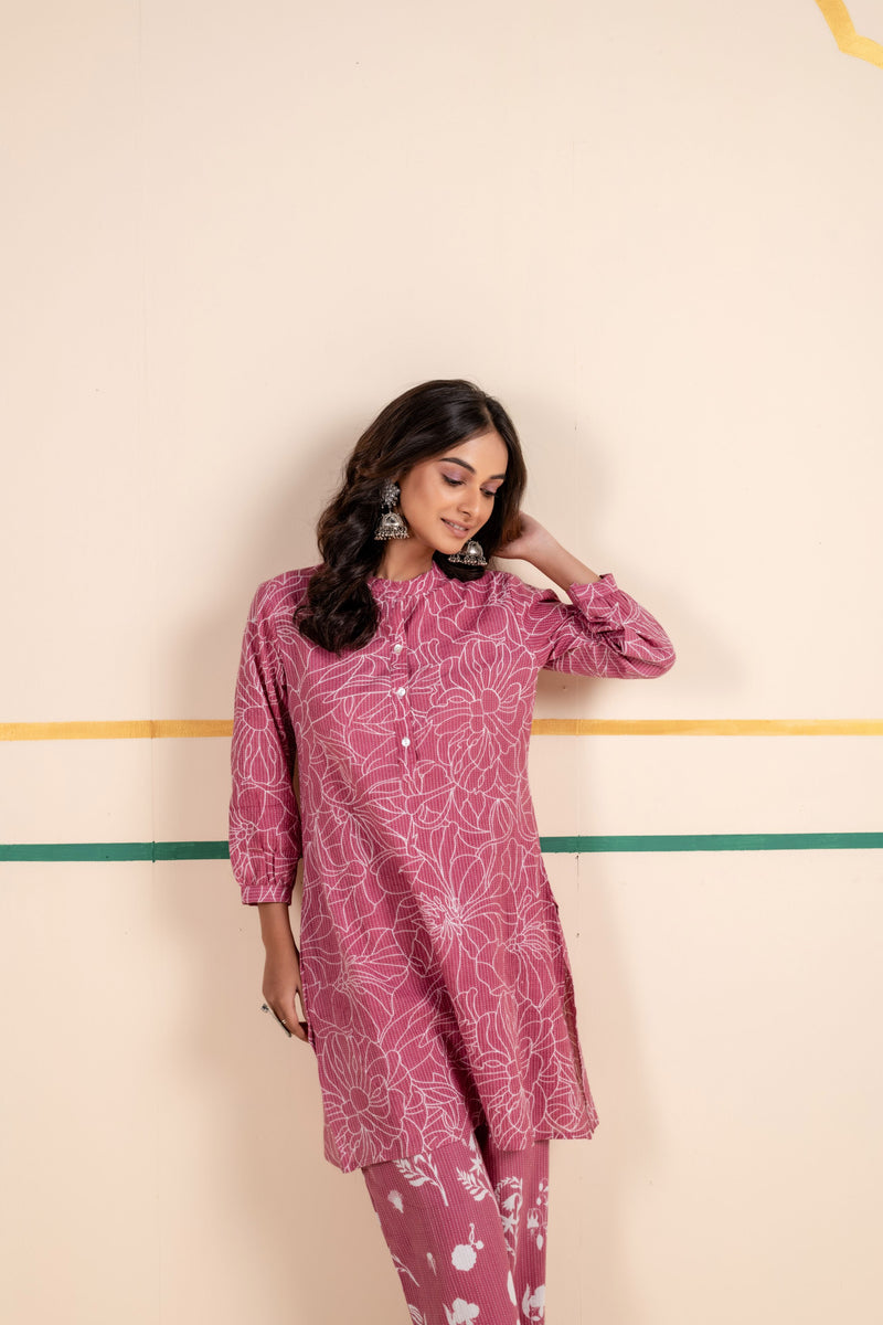 Cotton Co-ord Set for Women | Rose Dusk