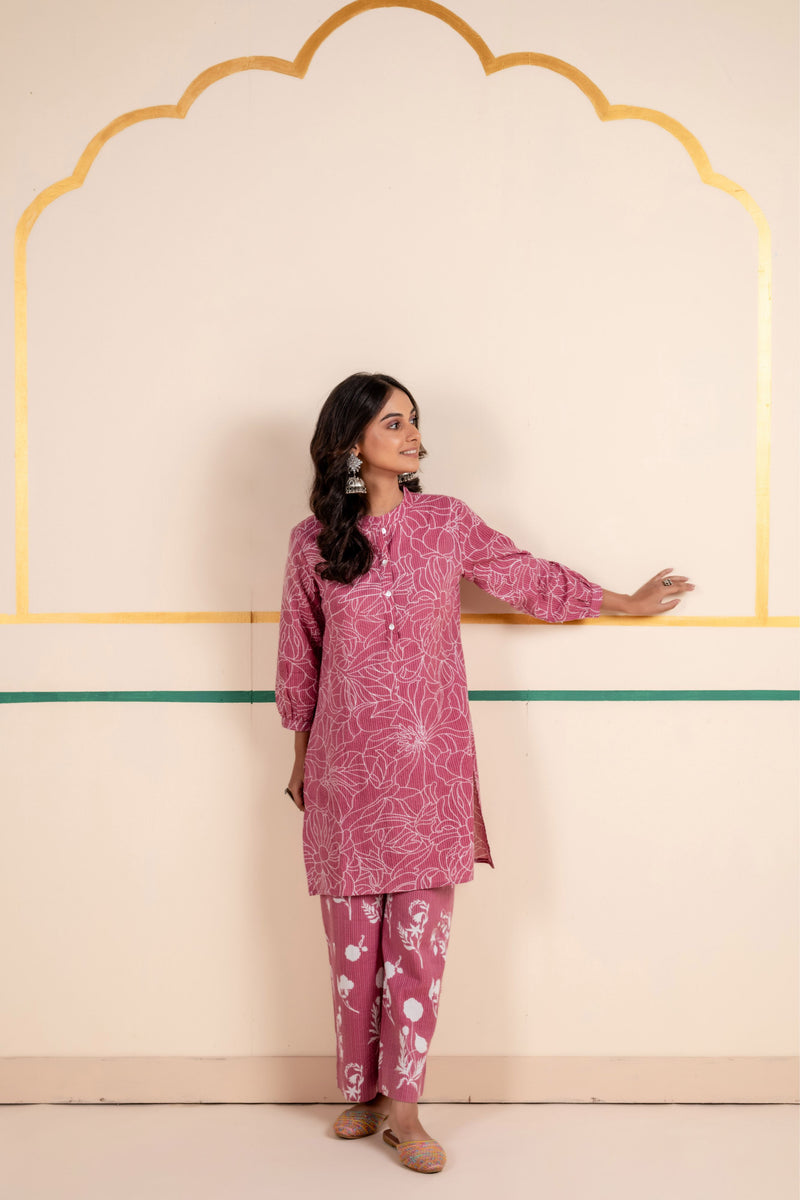 Cotton Co-ord Set for Women | Rose Dusk