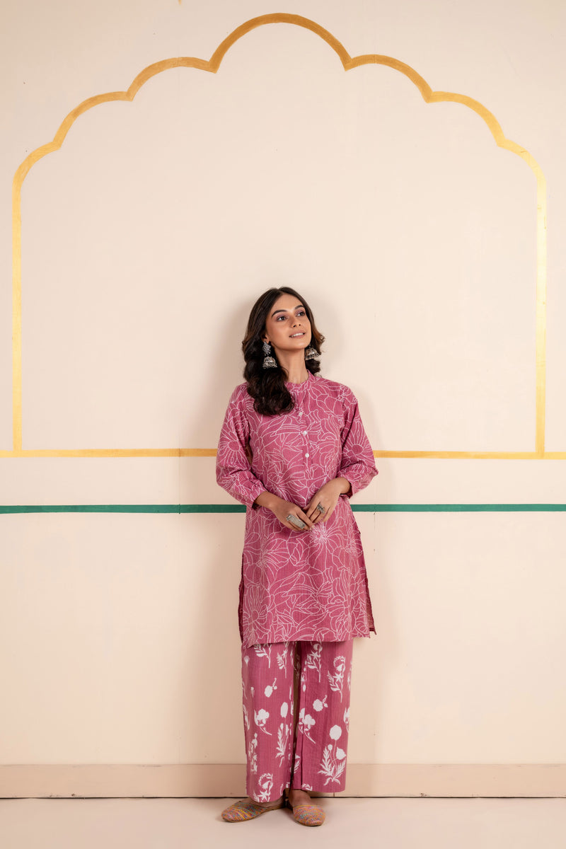 Cotton Co-ord Set for Women | Rose Dusk