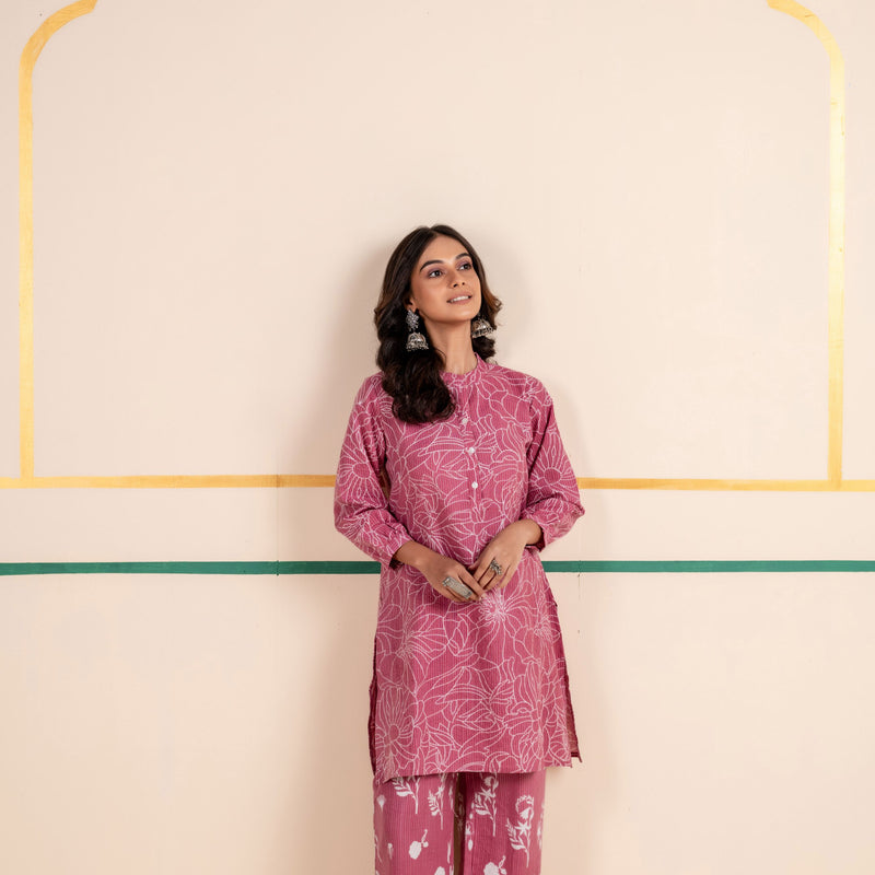 Cotton Co-ord Set for Women | Rose Dusk