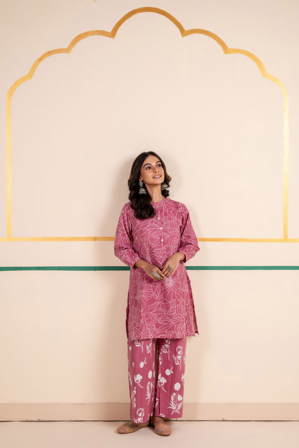 Cotton Co-ord Set for Women | Rose Dusk