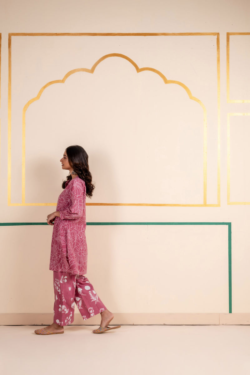 Cotton Co-ord Set for Women | Rose Dusk