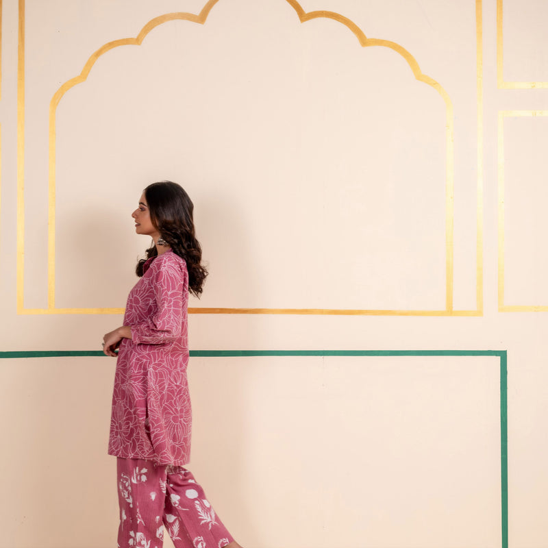 Cotton Co-ord Set for Women | Rose Dusk