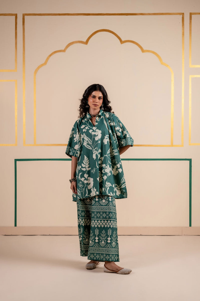 Kaftan Style Cotton Co-ord Set for Women | Meadow Charm