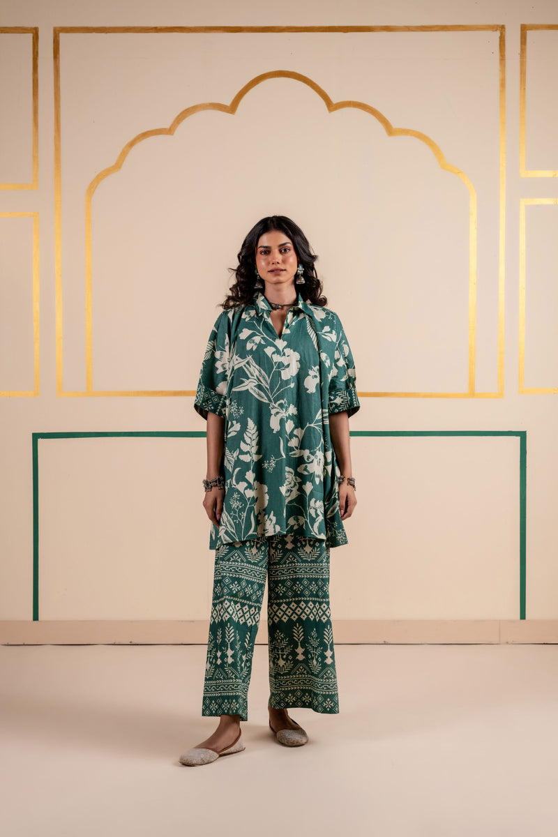 Kaftan Style Cotton Co-ord Set for Women | Meadow Charm