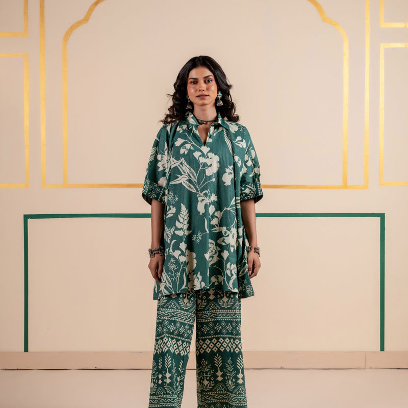 Kaftan Style Cotton Co-ord Set for Women | Meadow Charm