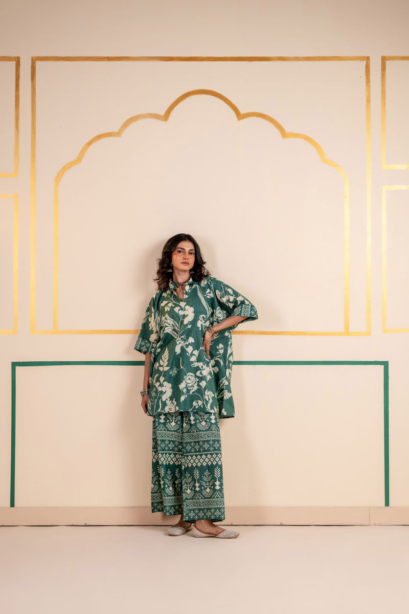 Kaftan Style Cotton Co-ord Set for Women | Meadow Charm