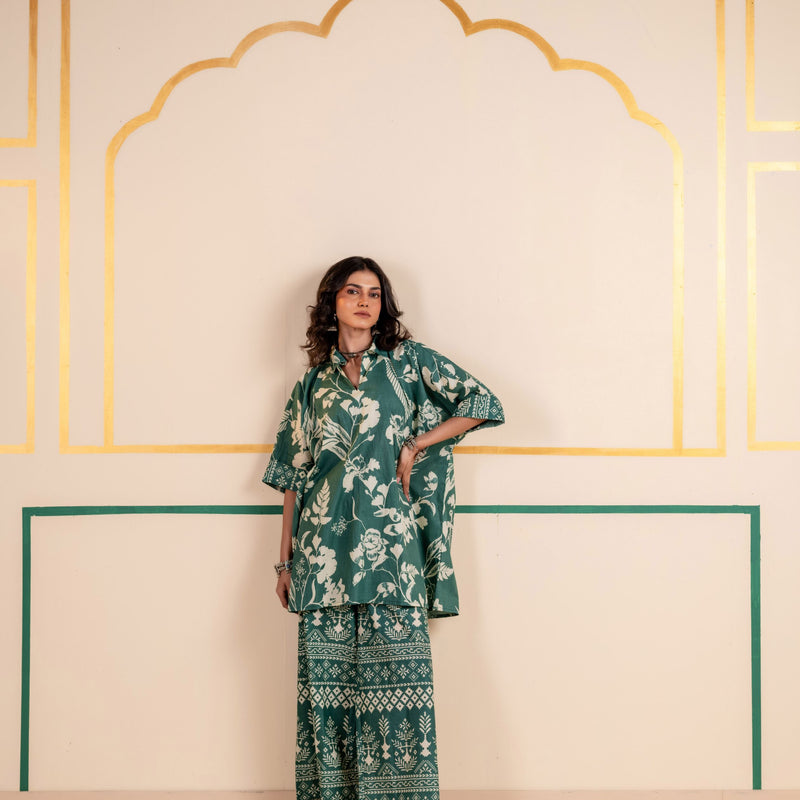 Kaftan Style Cotton Co-ord Set for Women | Meadow Charm