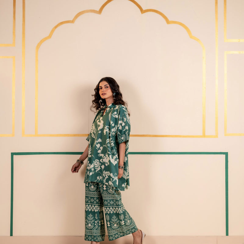 Kaftan Style Cotton Co-ord Set for Women | Meadow Charm