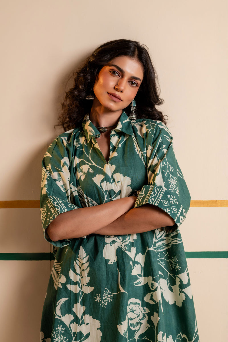 Kaftan Style Cotton Co-ord Set for Women | Meadow Charm