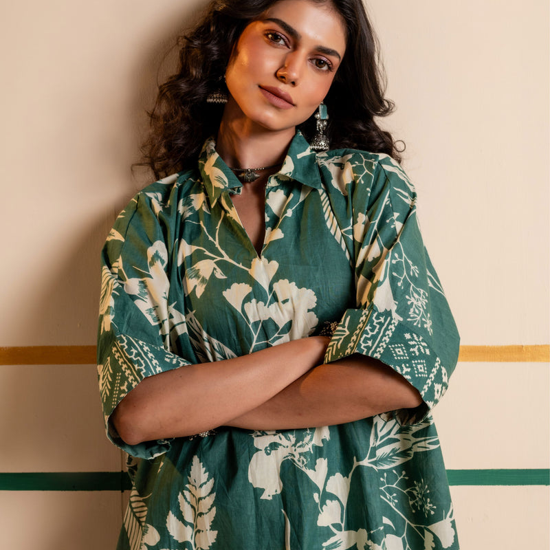 Kaftan Style Cotton Co-ord Set for Women | Meadow Charm