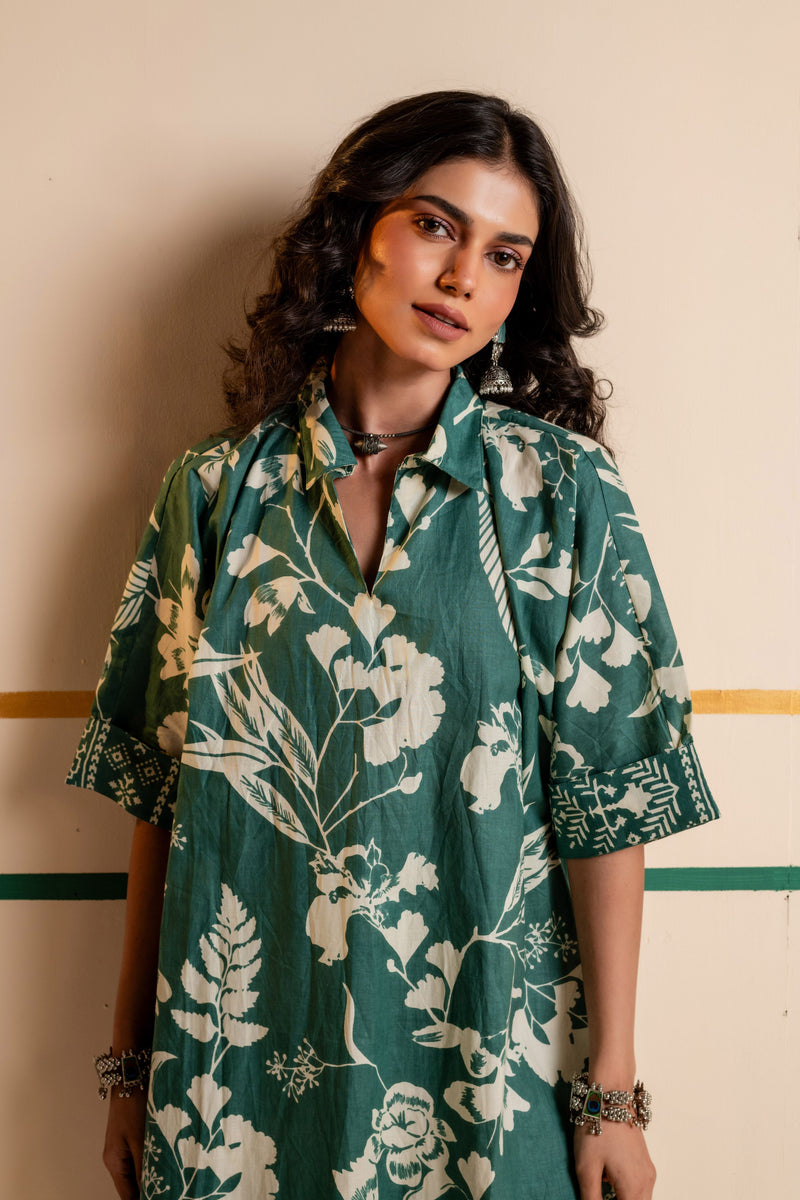 Kaftan Style Cotton Co-ord Set for Women | Meadow Charm