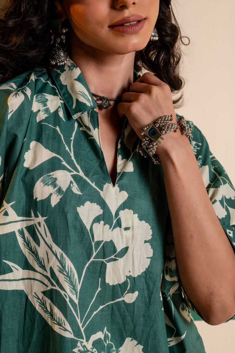 Kaftan Style Cotton Co-ord Set for Women | Meadow Charm