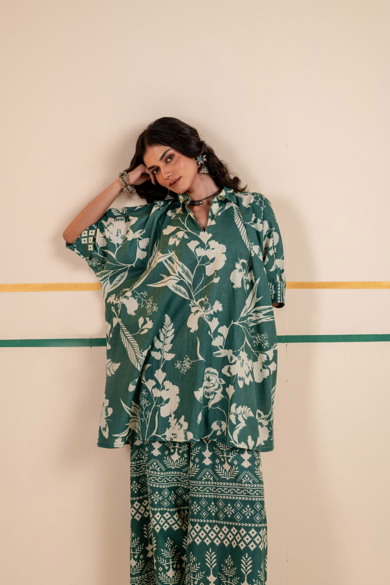Kaftan Style Cotton Co-ord Set for Women | Meadow Charm