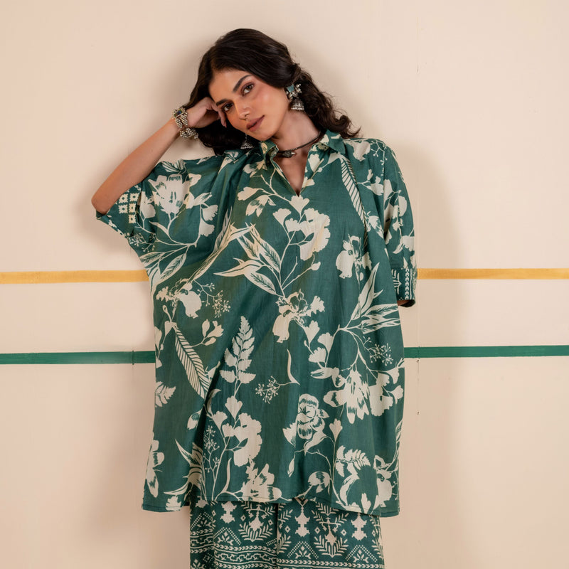 Kaftan Style Cotton Co-ord Set for Women | Meadow Charm