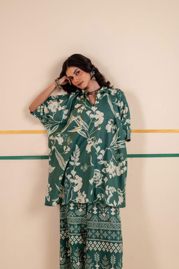 Kaftan Style Cotton Co-ord Set for Women | Meadow Charm