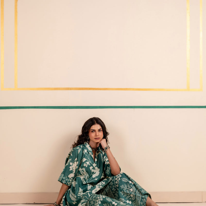 Kaftan Style Cotton Co-ord Set for Women | Meadow Charm