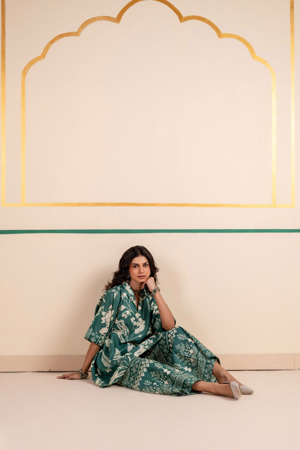 Kaftan Style Cotton Co-ord Set for Women | Meadow Charm