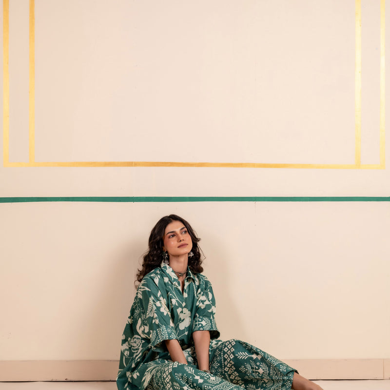 Kaftan Style Cotton Co-ord Set for Women | Meadow Charm