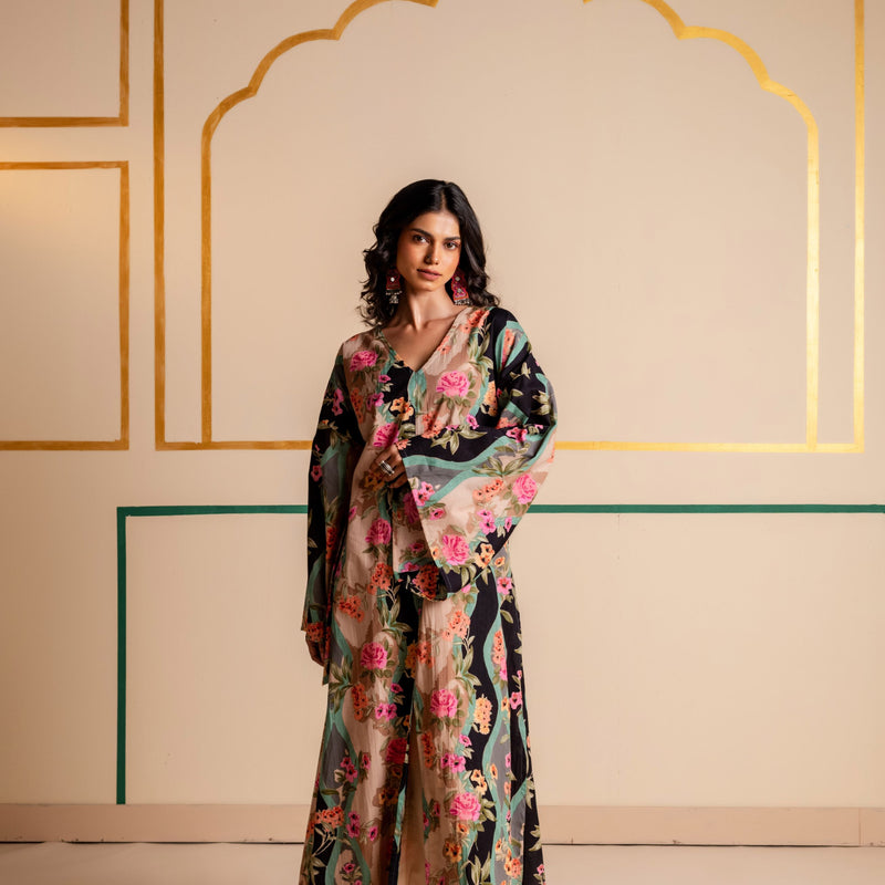 Longline Cotton Kaftan Kurta with Slits for Women | Boho Botanica