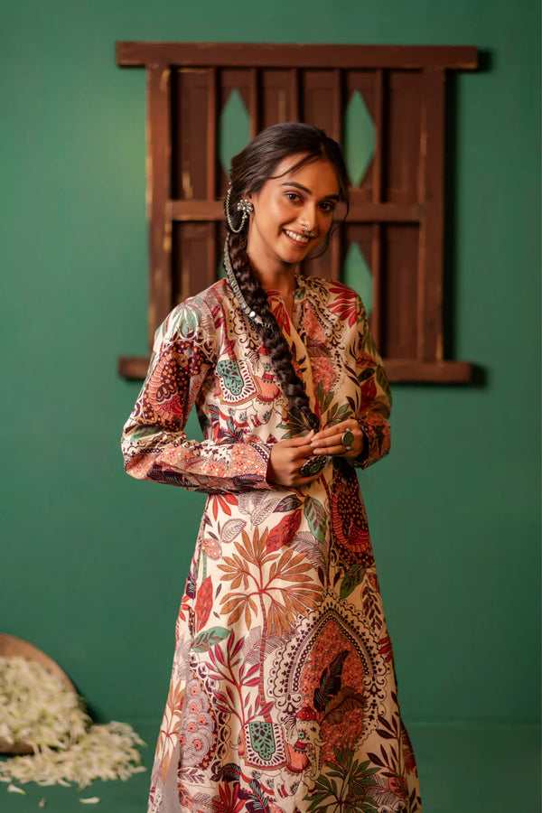 Printed High Low Cotton Kurta for Women | Boho Grace