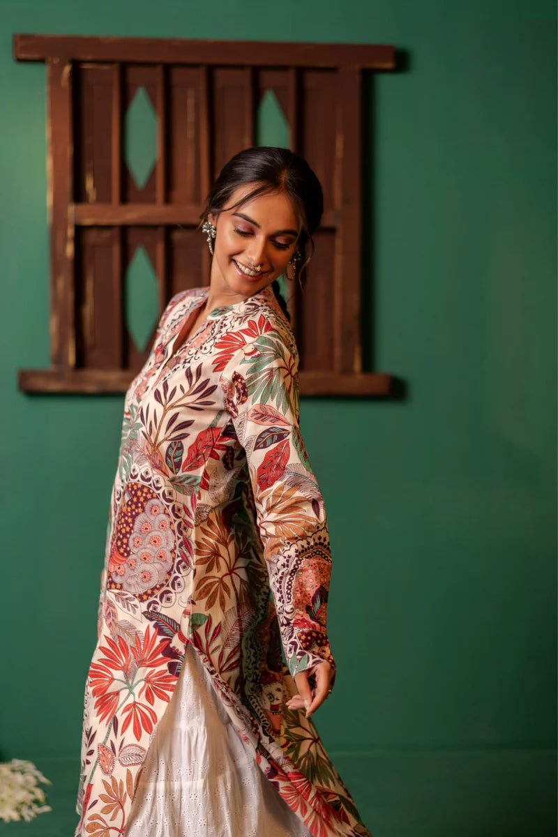 Printed High Low Cotton Kurta for Women | Boho Grace