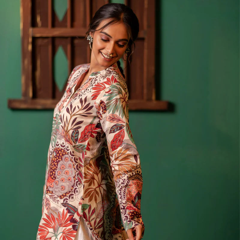 Printed High Low Cotton Kurta for Women | Boho Grace