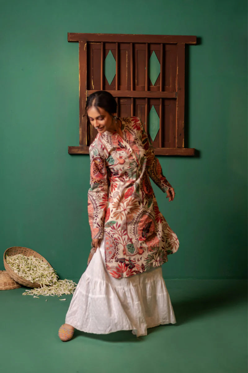 Printed High Low Cotton Kurta for Women | Boho Grace