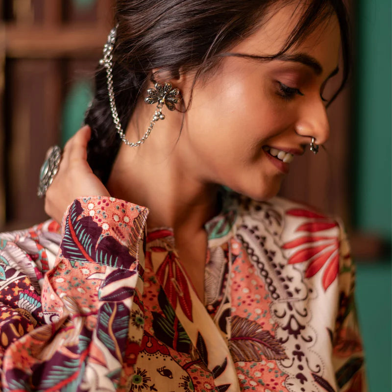 Printed High Low Cotton Kurta for Women | Boho Grace