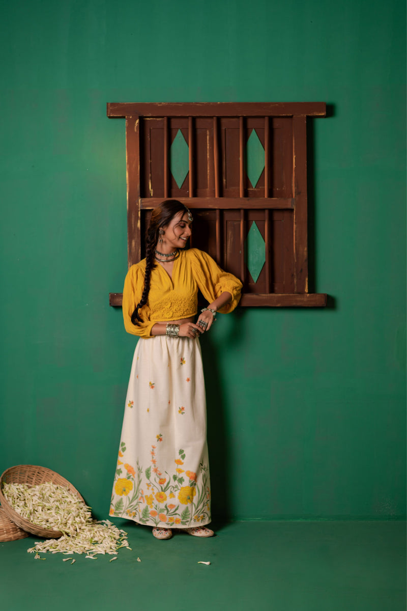 Cotton Long Skirt for Women | Sunfield Bloom