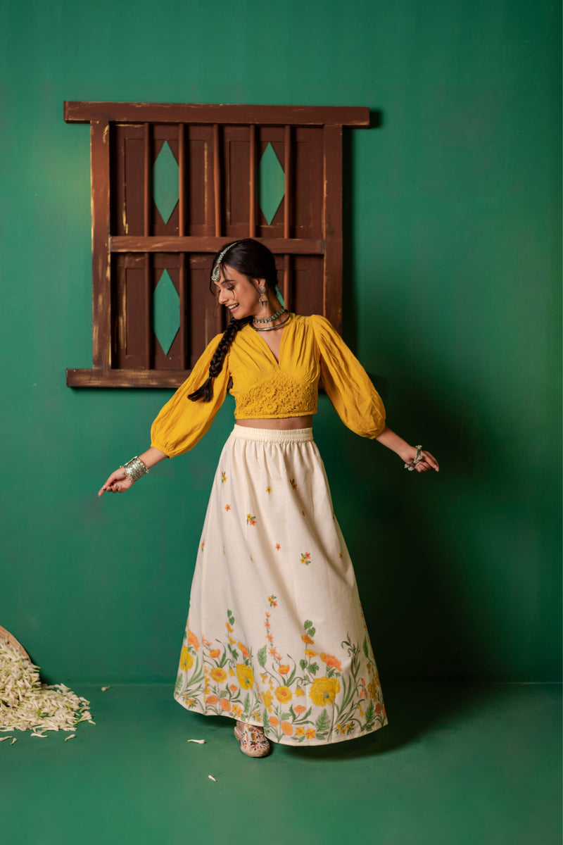Cotton Long Skirt for Women | Sunfield Bloom