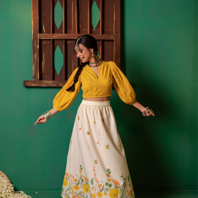 Cotton Long Skirt for Women | Sunfield Bloom