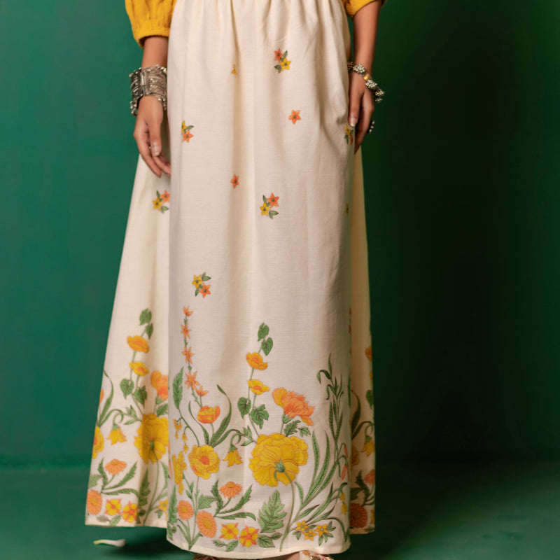 Cotton Long Skirt for Women | Sunfield Bloom