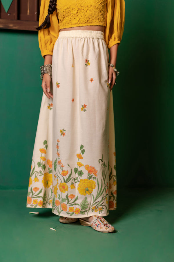 Cotton Long Skirt for Women | Sunfield Bloom