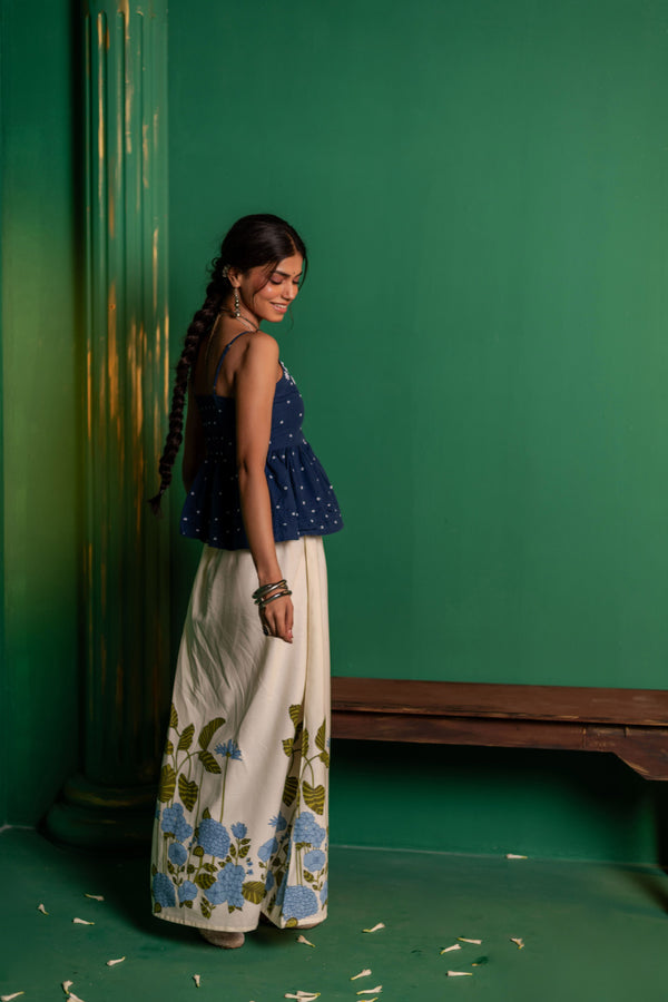 Cotton Long Skirt for Women | Azure Bloom